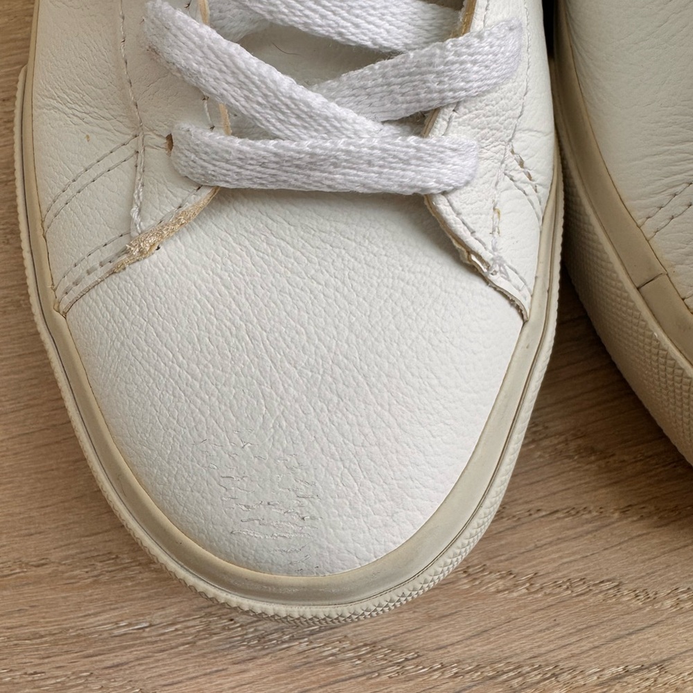 Veja Campo T2 Leather Casual Trainers, White Orange Size 7 - Picture 7 of 9